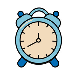 Vector illustration of blue alarm clock icon for web design