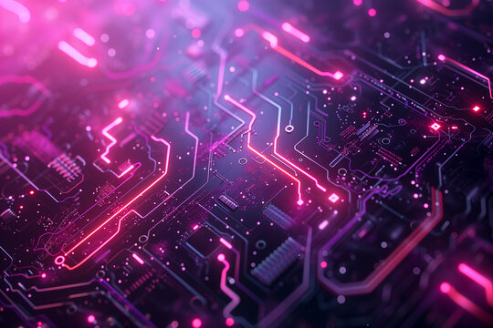 Abstract background inspired by circuitry and technology connecting to cloud Incorporating neon lights, circuit lines and futuristic elements to create a dynamic and electrifying energetic wallpaper