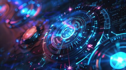A colorful, glowing, and abstract image of a spiral with numbers and dots. The image has a futuristic and technological vibe, with the numbers and dots appearing to be floating in space