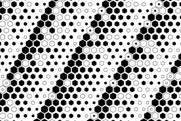 Hexagon Vector Abstract Geometric Technology Background. Halftone Hex Retro Simple Pattern. Minimal Style Dynamic Tech Wallpaper. Vector Formats fully editable 
