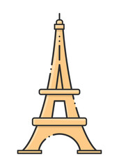 シンプルでスタイリッシュなエッフェル塔アイコン - フランス･パリのイメージ素材