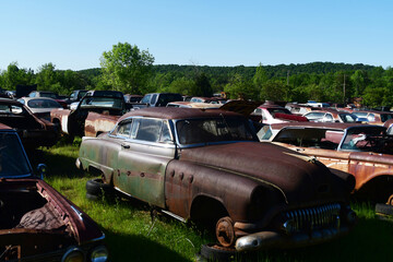 old car in the junk yard