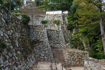 岡山 備中松山城 大手門跡と石垣