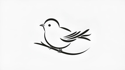 Minimalist bird icon with clean lines on a white background.