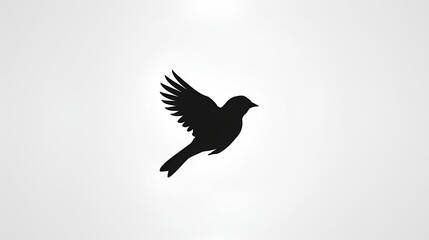 Fototapeta premium Minimalist bird icon with clean lines on a white background.