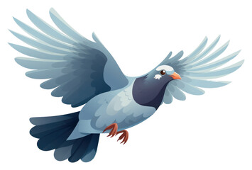 Fototapeta premium PNG Flat Vector illustration Pigeon bird flying pigeon animal shark.