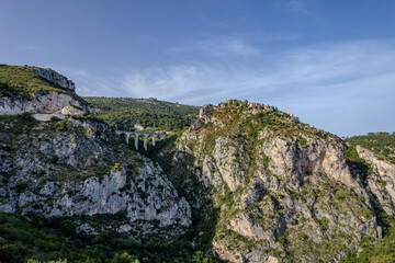 Aerial summer view of Èze, French Riviera (Côte d'Azur), France