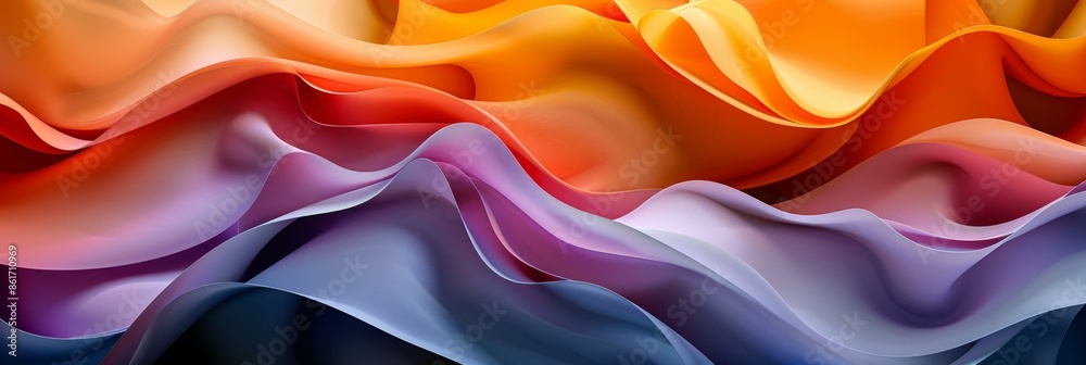 Canvas Prints A close up of a colorful fabric with waves. AI.