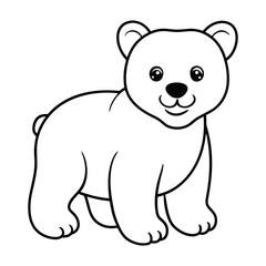 Naklejka premium Bear vector line art coloring page 