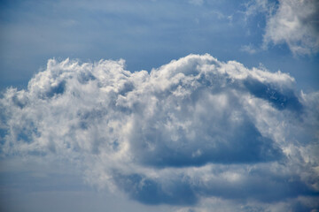clouds in the blue sky, light on the clouds in the sky