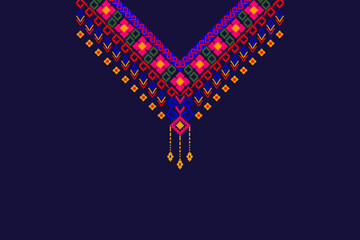 Decorative design for neckline Geometric shapes.