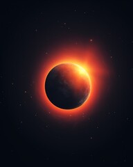 Fototapeta premium Celestial event of a solar eclipse captured in space. Stunning view showcasing the sun's corona glowing around the darkened moon.