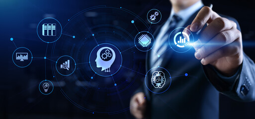 Deep learning neural network AI Artificial intelligence concept.