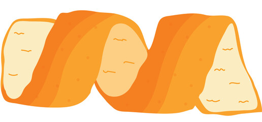Mandarin Orange Peel Skin Vector Illustration