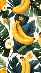 bananas on white background