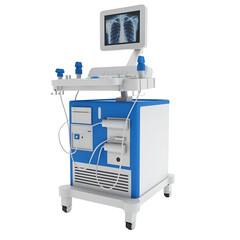 Image of an ultrasound imaging system used in healthcare for non-invasive examination and diagnosis, providing real-time imaging of internal organs