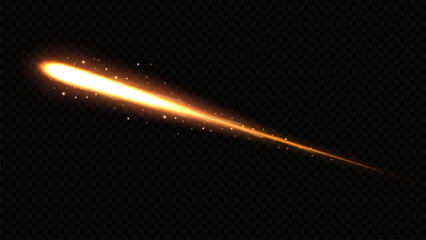 Realistic Asteroid on Fire, Comet in Outer Space Background, Vector Illustration © Rendix Alextian