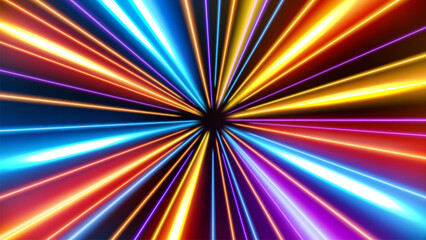 Abstract Tunnel Speed Light Starburst Background Dynamic Technology Concept, Vector Illustration