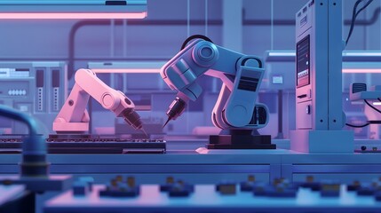 2. Design a scene of AI-powered quality control inspection in a semiconductor manufacturing facility, detecting defects and ensuring product reliability.