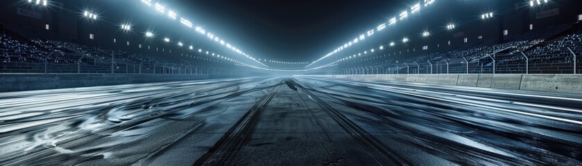 Fototapeta premium Race Track Arena with Spotlights