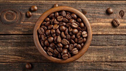 Fototapeta premium coffee beans on a wooden background