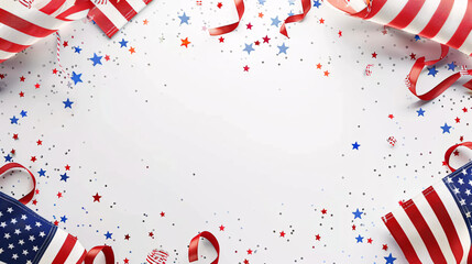 Happy presidents day banner mockup with Americans flag with background