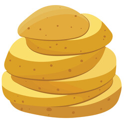 Potato Slices Vector Illustration