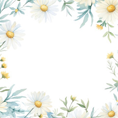 Obraz premium PNG Little daisy sqaure border pattern backgrounds flower.