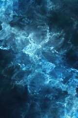 Fototapeta premium Realistic thunder light and blue smoke cloud bottom frame