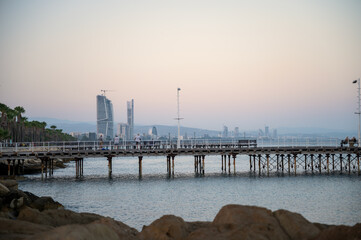Fototapeta premium The embankment Molos is a beautiful place in Limassol at Cyprus