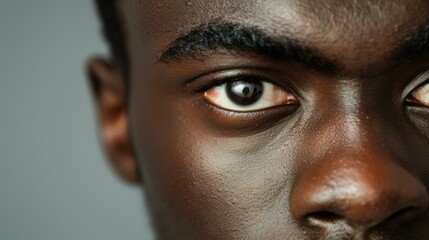 Fototapeta premium A man with a beard and dark eyes. The man's eyes are open and staring at the camera