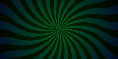 Vector Abstract green sun rays sunburst backdrop background. seamless retro vintage burst sunrise sunbeam element spiral striped illustration sunray template wallpaper design.