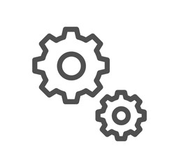 Gear related icon outline and linear vector.	