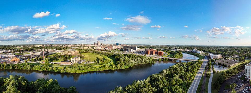 Downtown Indianapolis North Skyline Panorama View Facing South East