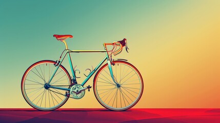 Naklejka premium Road bike against gradient background 