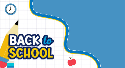 Back to school background template. Educational illustration design for greeting, promotion, advertising, sales