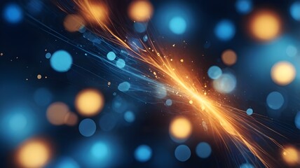 A bright and dynamic electric Navy blue bokeh abstract smooth banner background