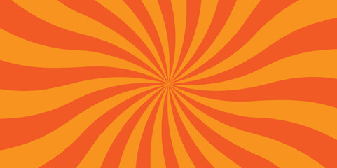 	
Vector Abstract orange sun rays and sunburst backdrop background. seamless retro vintage burst sunrise sunbeam element spiral striped illustration sunray template wallpaper design.