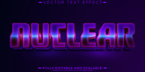Nuclear text effect, editable atomic and power customizable font style.