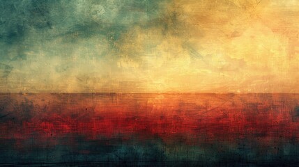 Abstract painting with vibrant colors and textured brushstrokes. A mix of blue, green, yellow and red creates a dynamic and artistic composition.