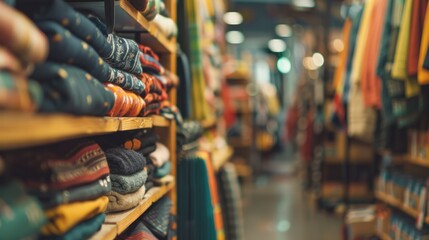 A vibrant clothing store filled with various colors and styles