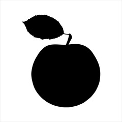 Apple vector silhouette isolated on white background. Apple icon vector illustration design.