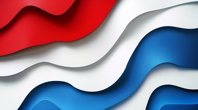 Vibrant Red, White, and Blue Wave Pattern