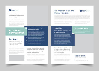 White Newsletter or magazine Layout, Monthly Newsletter, Magazine