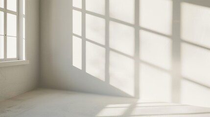 Fototapeta premium A minimalist space with a white floor and a window, perfect for interior design or architectural projects