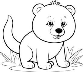 Fototapeta premium Outline coloring book for children of a cute animal