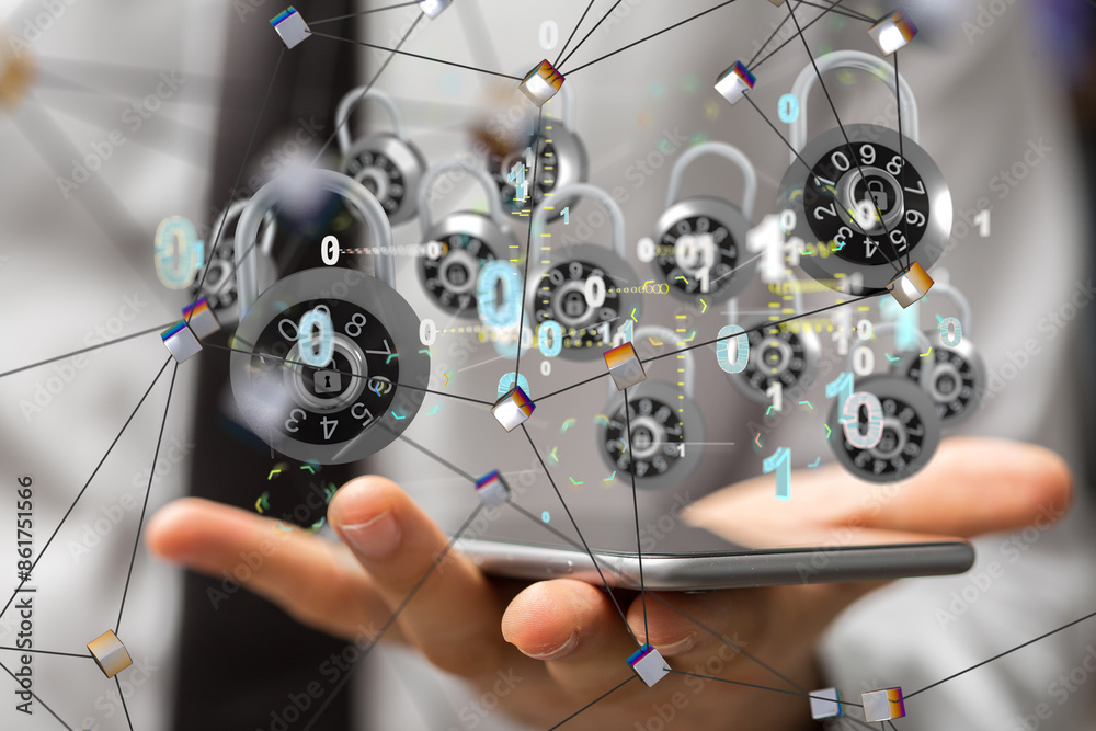 Poster certified guarantee approval or secure access system concept,