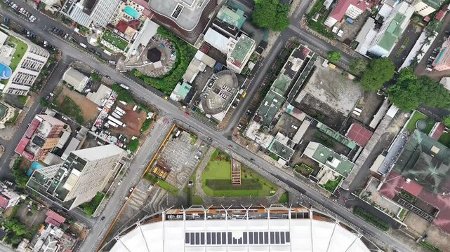 Aerial video of the city of Abidjan, Ivory Coast, South Africa.