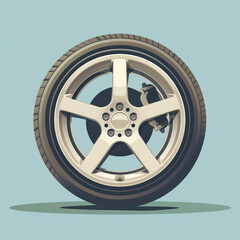 Obraz premium car wheel tire isolated