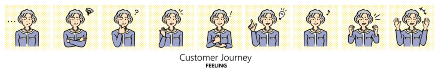 人物イラスト｜初老の女性